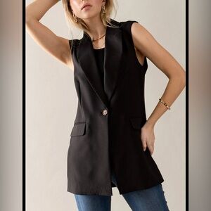 Zara Black Sleeveless Blazer Vest